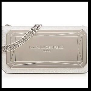 Karl Lagerfeld Mirrored LaFayette Crossbody Wallet on Chain - NWT